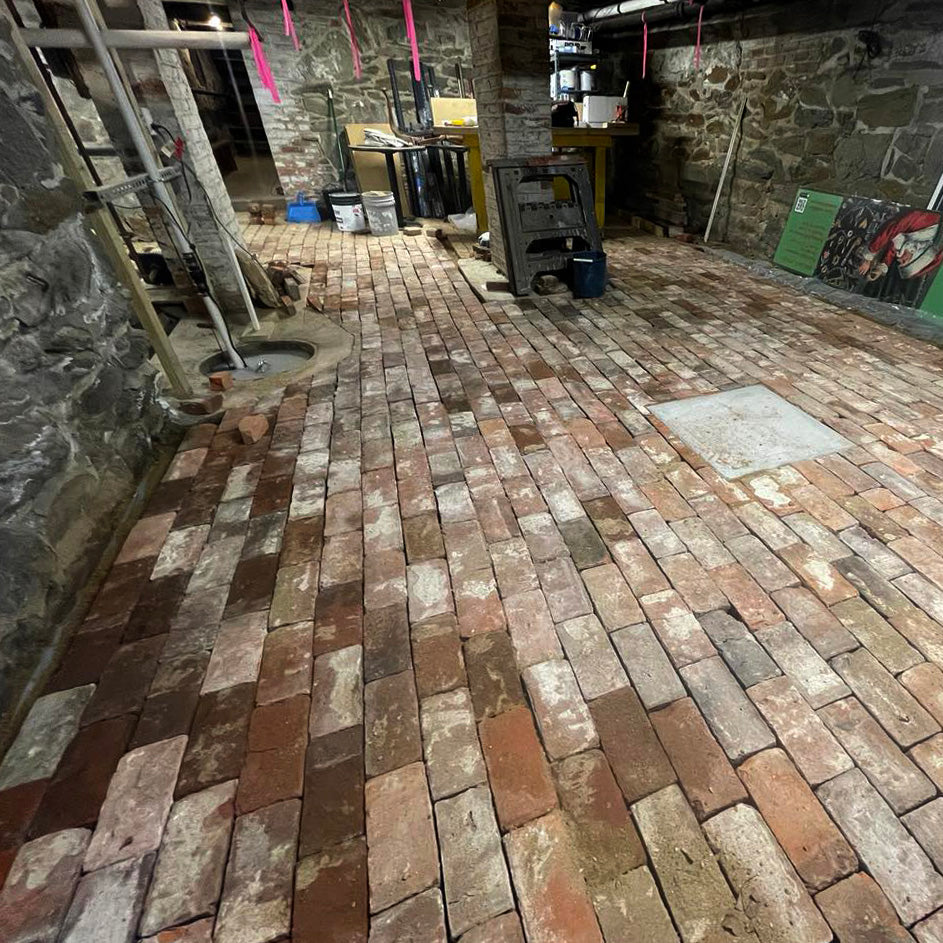 Museum Basement Paved with Reclaimed 1785 Bricks